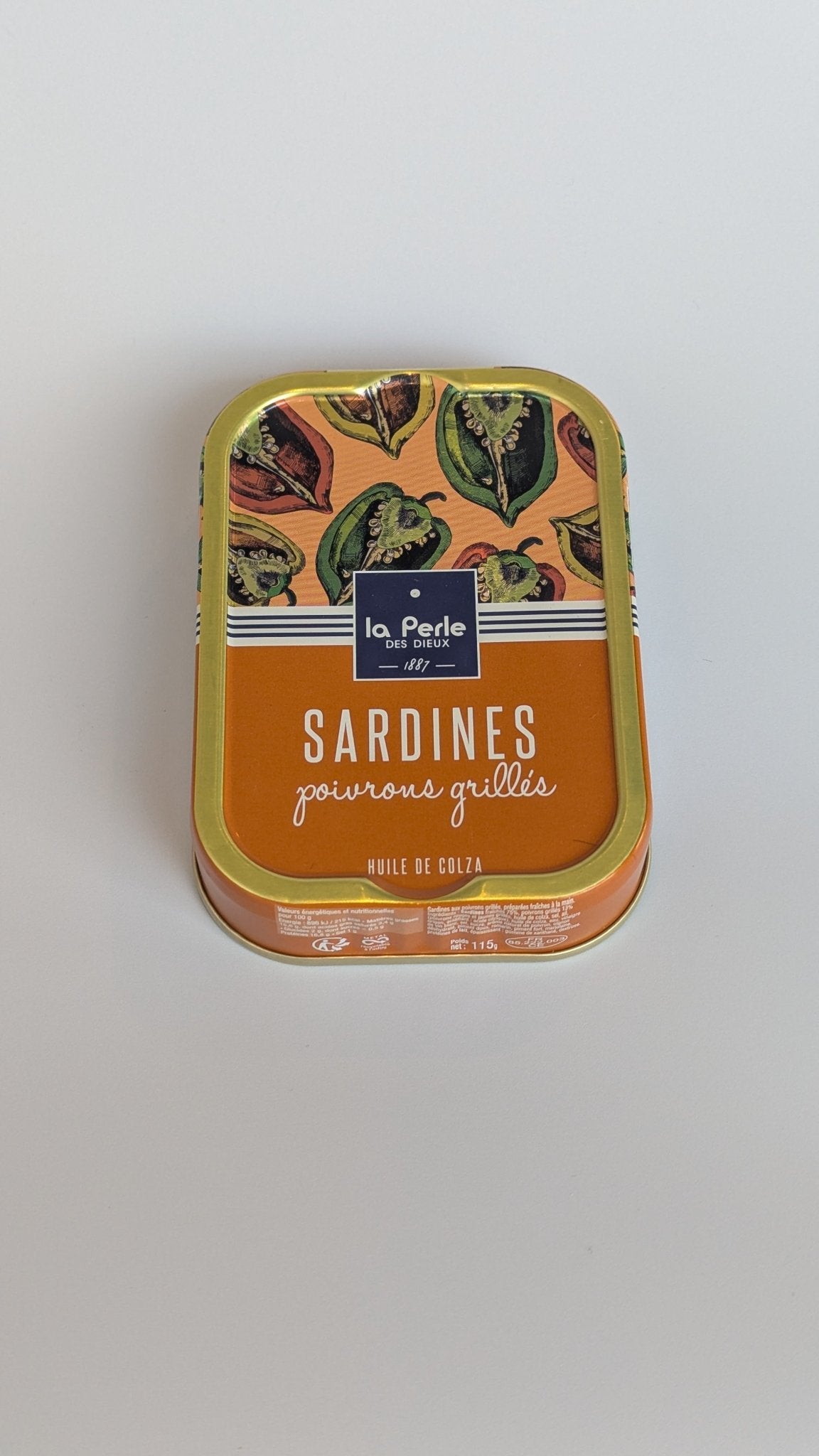 La Perle des Dieux, Sardines in koolzaadolie met gegrilde paprika - VIZmarkt
