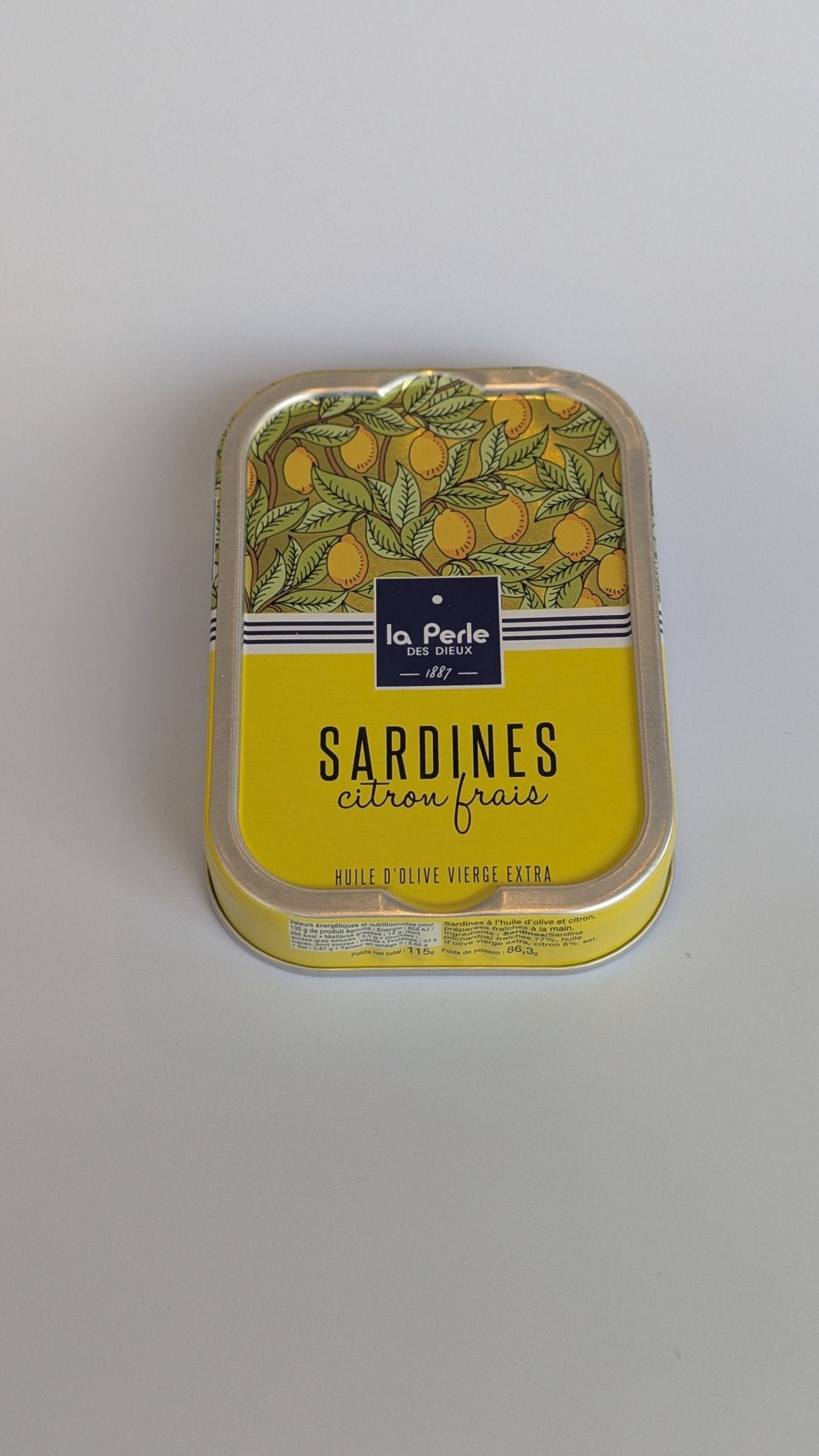 La Perle des Dieux, sardines in olijfolie met citroen - VIZmarkt