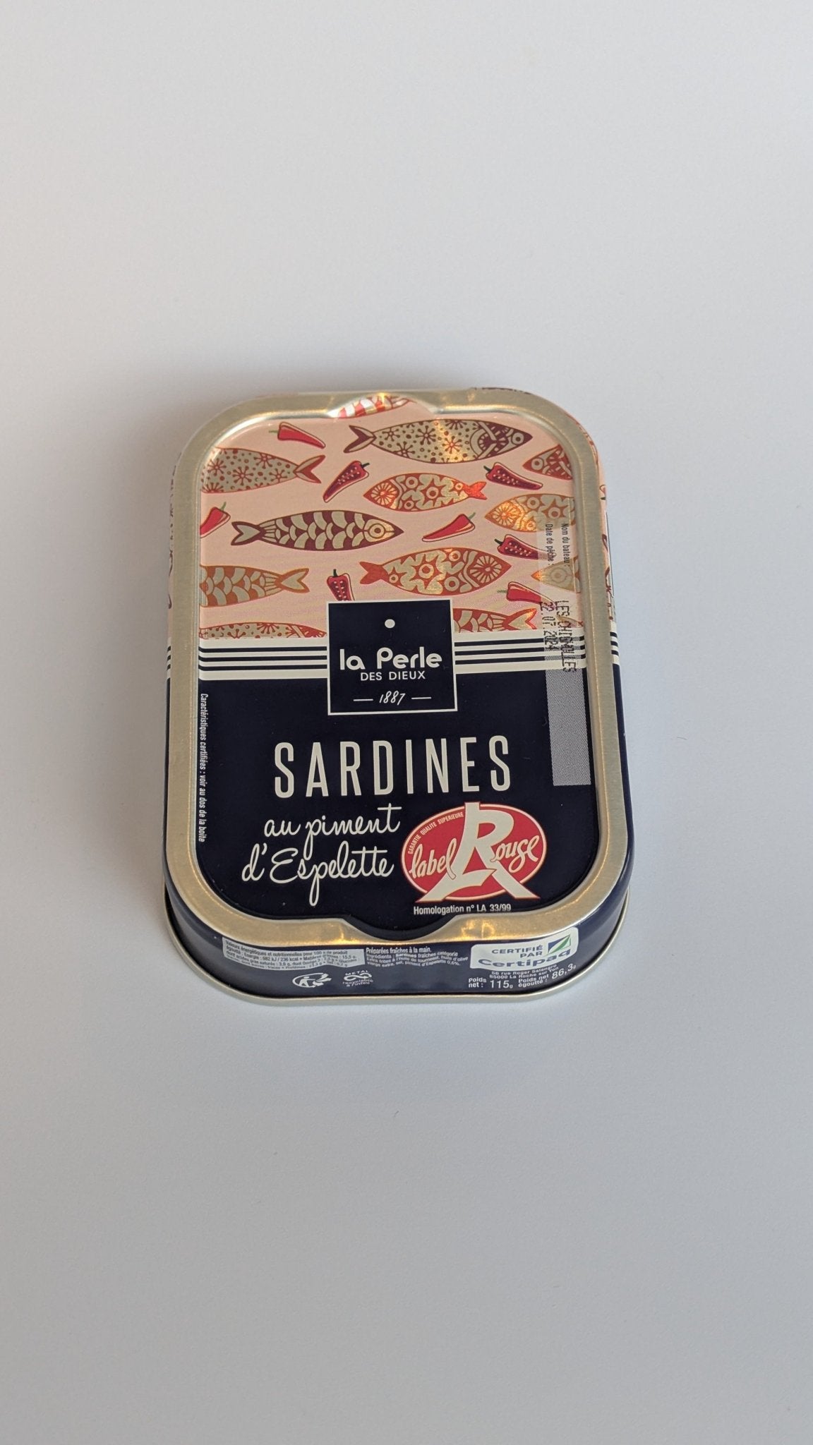 La Perle des Dieux, Sardines in olijfolie met Espelette peper. - VIZmarkt