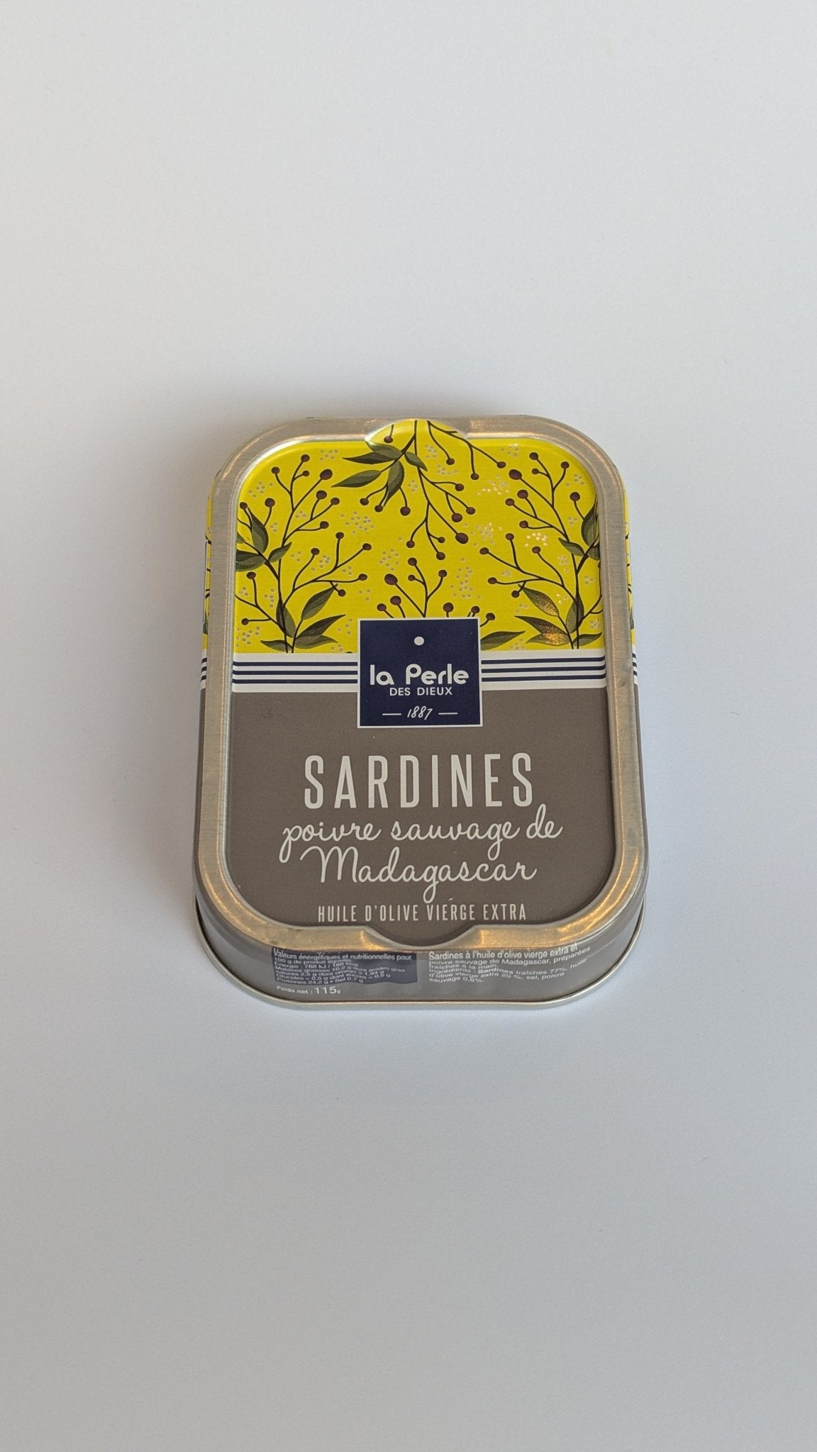 La Perle des Dieux, Sardines in olijfolie met Madagascar peper - VIZmarkt