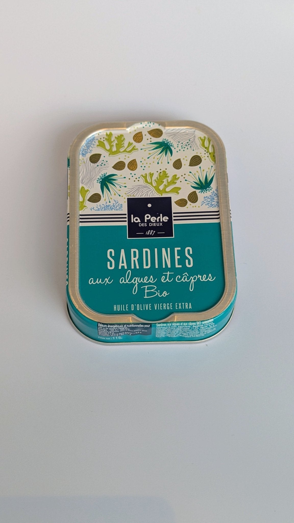 La Perle des Dieux, Sardines in olijfolie met zeewier en kappertjes - VIZmarkt