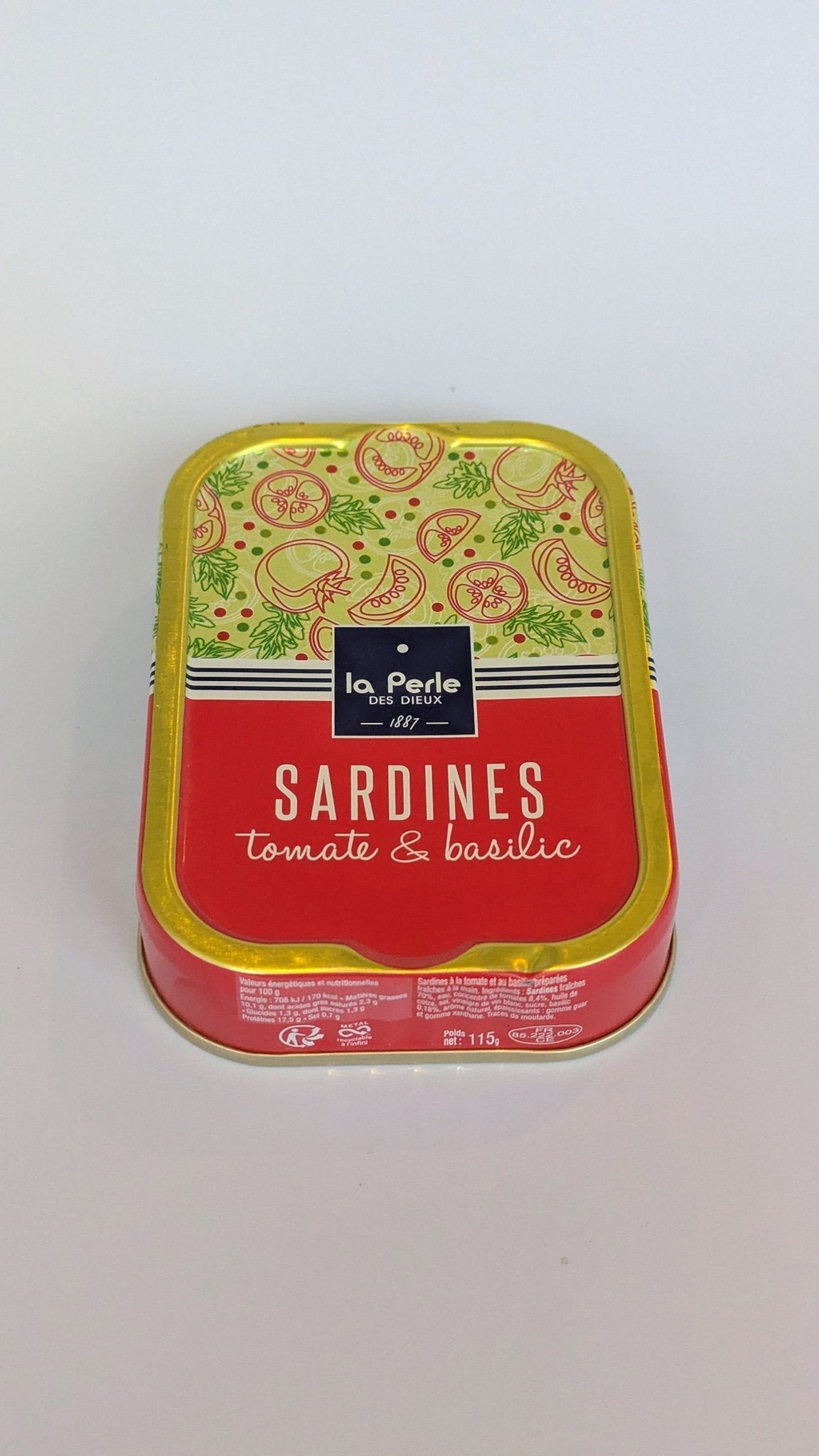 La Perle des Dieux, Sardines in tomaten - basilicum saus - VIZmarkt