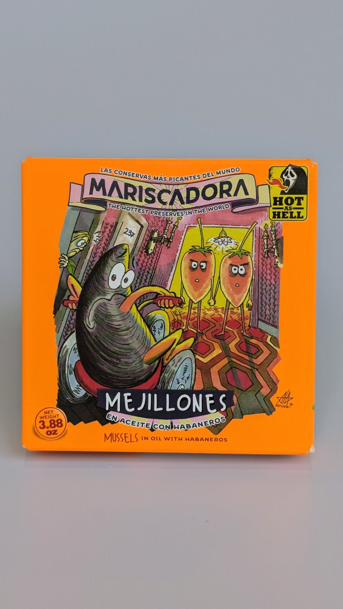 Mariscadora mosselen in olie met Habanero peper. LET OP, PITTIG! - VIZmarkt